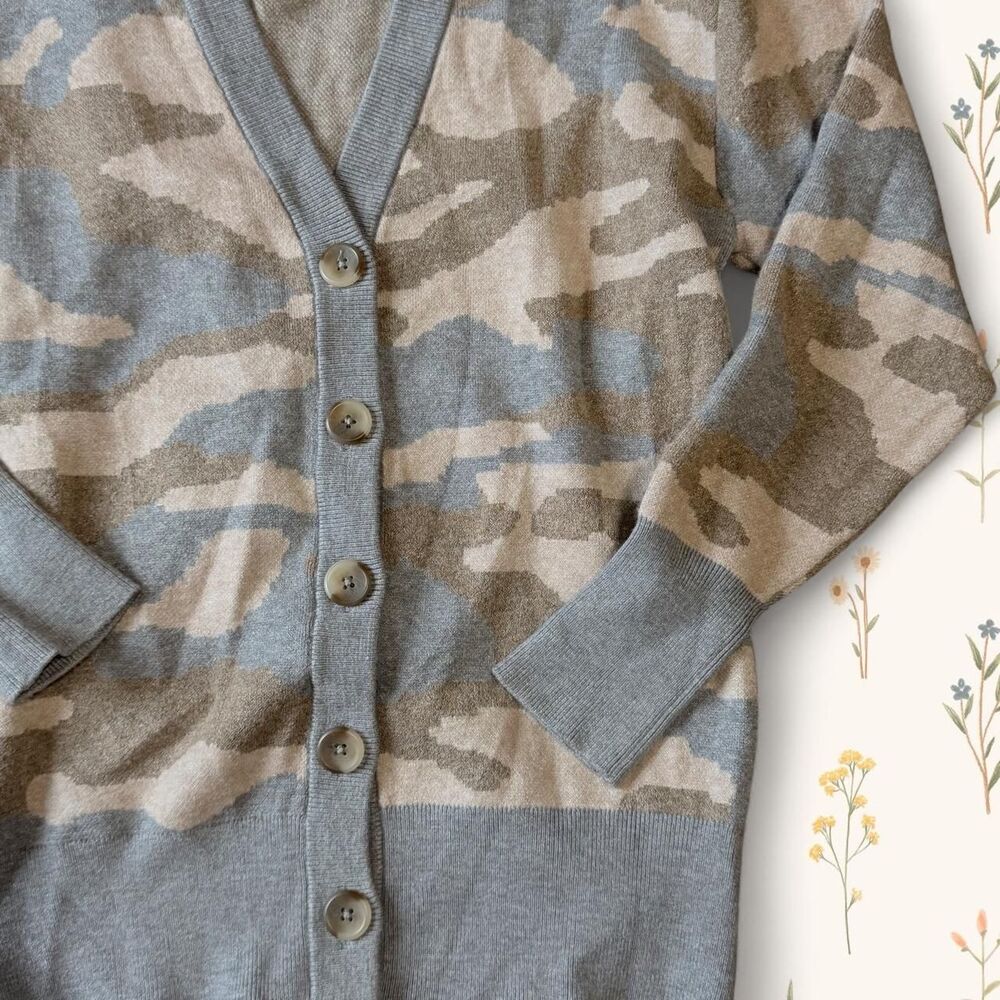 Christian Siriano Cozy Streetwear Indie New York Muted Camo Cardigan XS - Picture 5 of 8